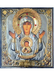 Большая храмовая икона Божией Матери «Знамение» 52,5 х 59 см