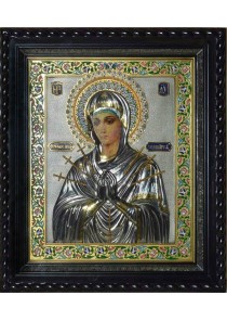 Икона Божией Матери "Умягчение злых сердец" под стеклом 42 х 49 см