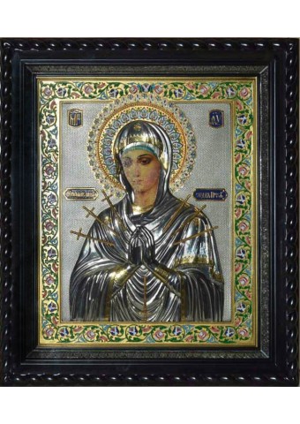 Икона Божией Матери "Умягчение злых сердец" под стеклом 42 х 49 см