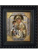 Писаная икона Божией Матери «Троеручица» под стеклом 29 х 33 см