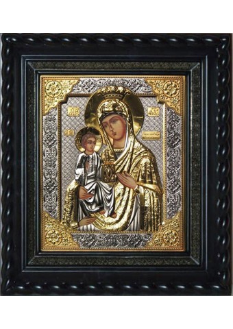 Писаная икона Божией Матери «Троеручица» под стеклом 29 х 33 см