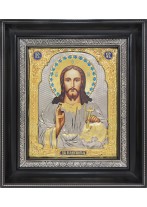 Икона Господа Вседержителя в деревянной рамке 26,5 х 31 см