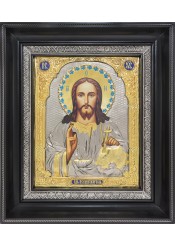 Икона Господа Вседержителя в деревянной рамке 26,5 х 31 см