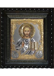 Писаная икона Христа Спасителя под стеклом 28 х 32 см