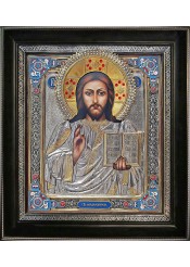 Икона Спасителя Иисуса Христа в деревянной рамке 35 х 39,5 см