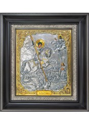 Икона святого великомученика Георгия Победоносца на коне 34 х 39 см