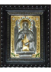 Икона святого Сергия Радонежского под стеклом 28 х 33 см