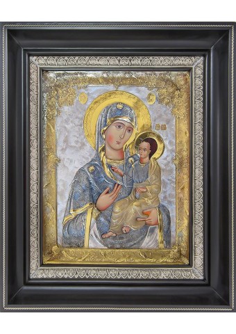 Иверская икона Божией Матери в деревянной рамке 33 х 41 см