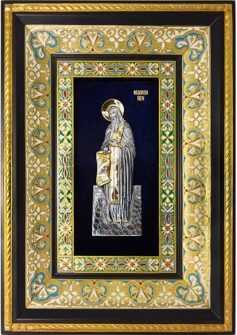 Ростовая икона святого Феодосия Печерского 29 х 40,5 см