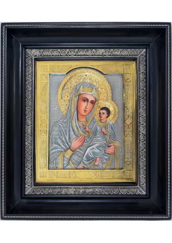 Тихвинская икона Божией Матери в деревянной рамке 31 х 35 см