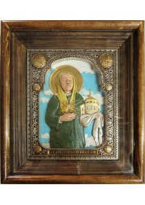 Икона святой Матроны Московской под стеклом 28 х 32 см (керамика)