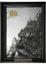 Металлическое панно на стену «Форос. Церковь Вознесения Христова» 36 х 52 см