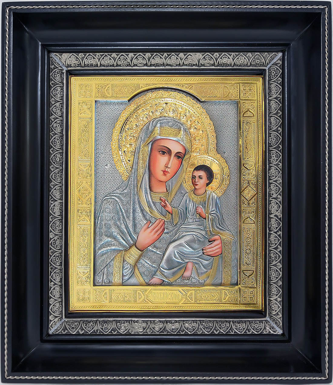 фото Тихвинская икона Божией Матери гальванопластика золото серебро