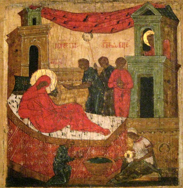 фото Рождество Богородицы, псковская икона XVI XVII веков